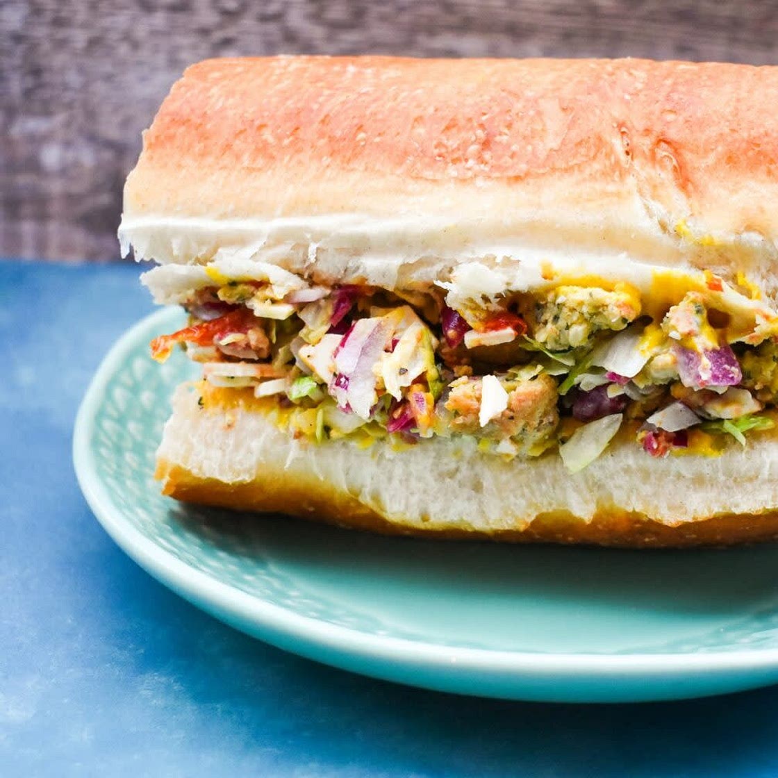 Chopped Falafel Salad Sandwich