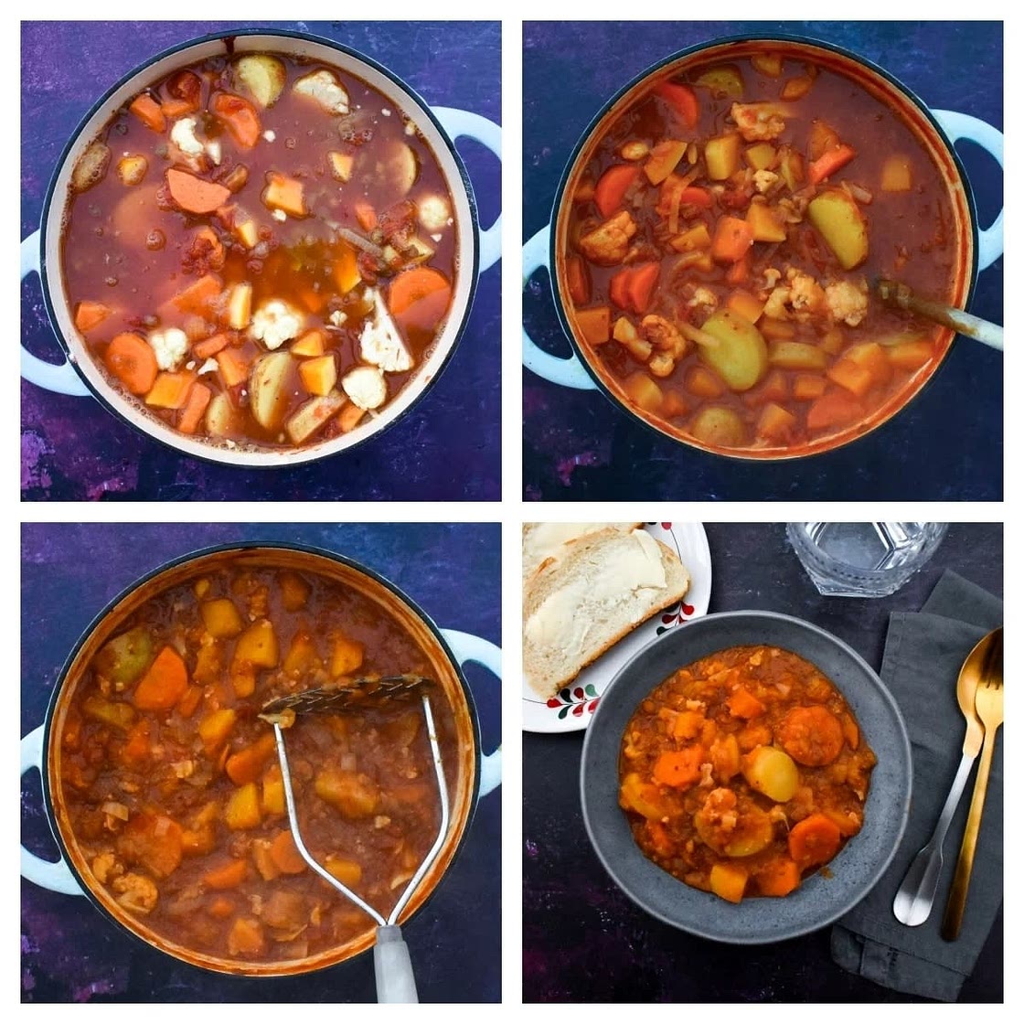 Butternut Squash & Lentil Stew with Potatoes