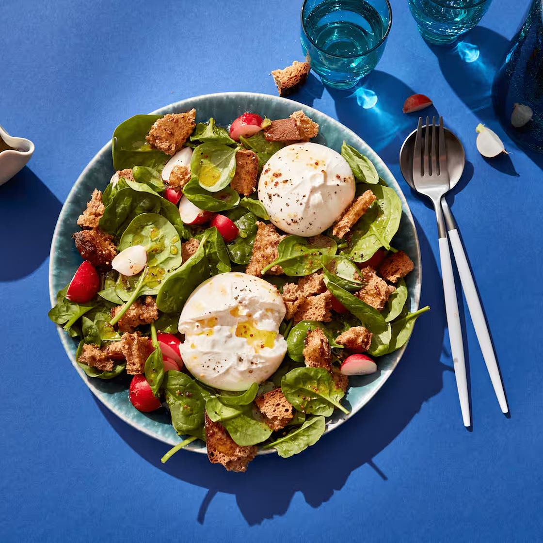 Spinatsalat mit Burrata