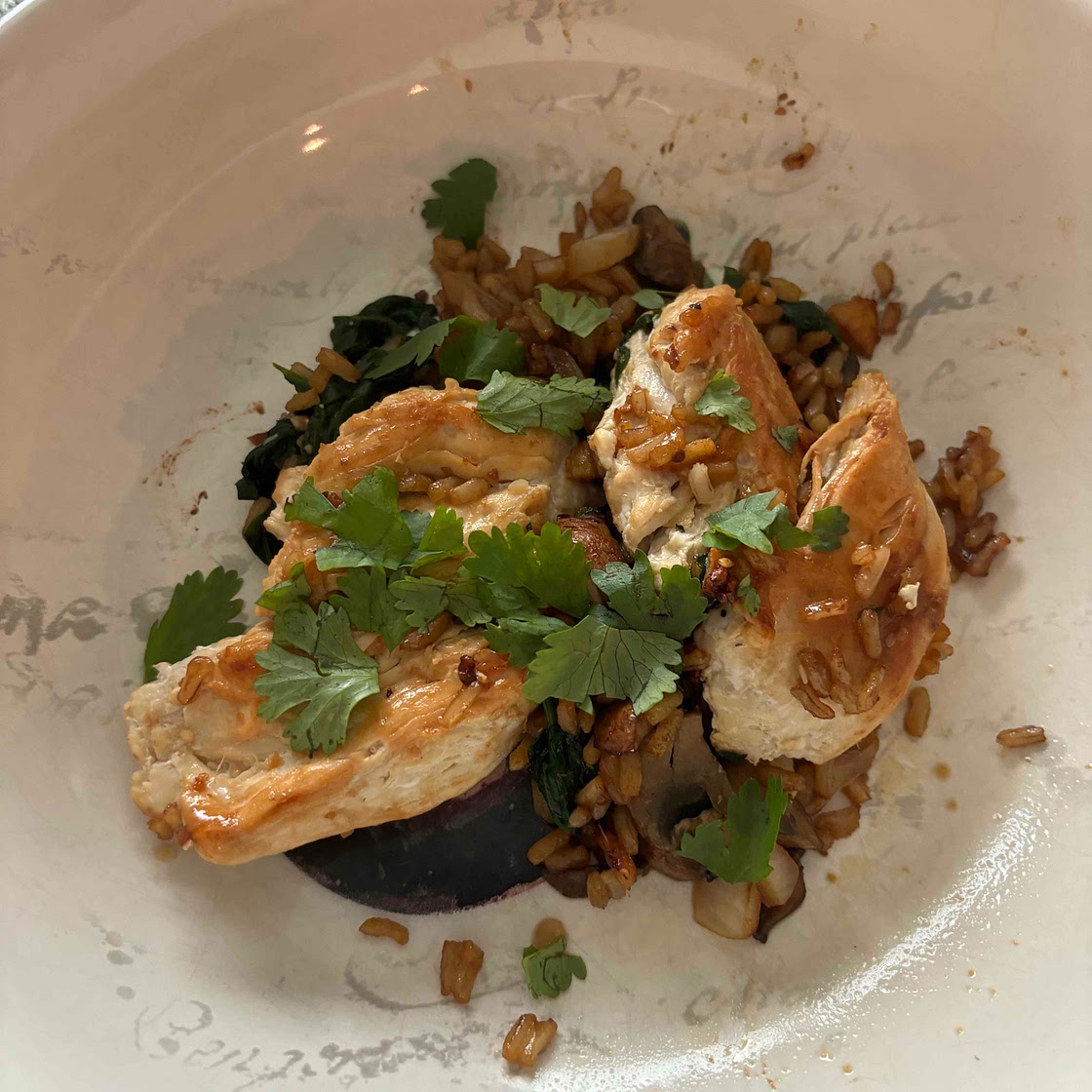 Tara's Thai Ginger Chicken with Spinach