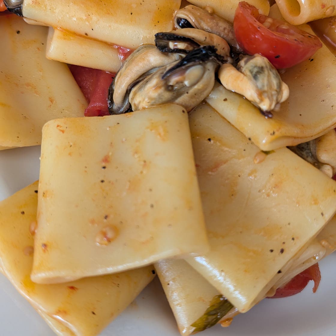 Paccheri con cozze e pomodorini