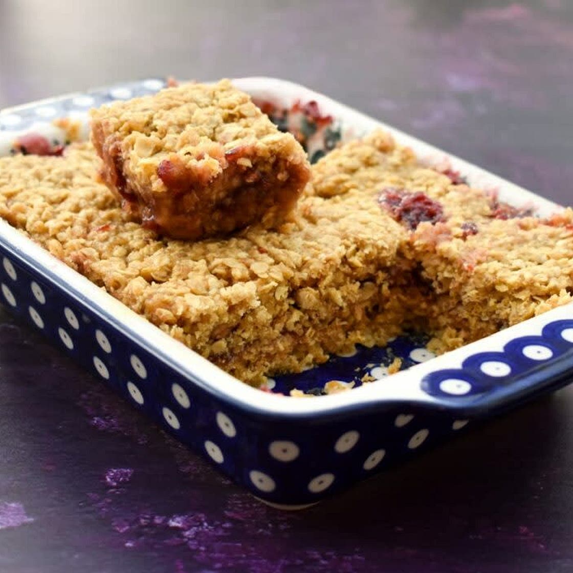 Quick Microwave Jam Flapjacks