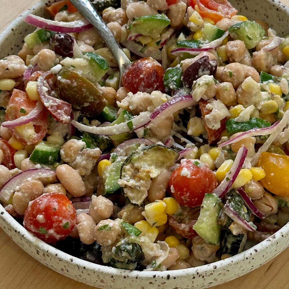 Mediterranean Dense Bean Summer Salad