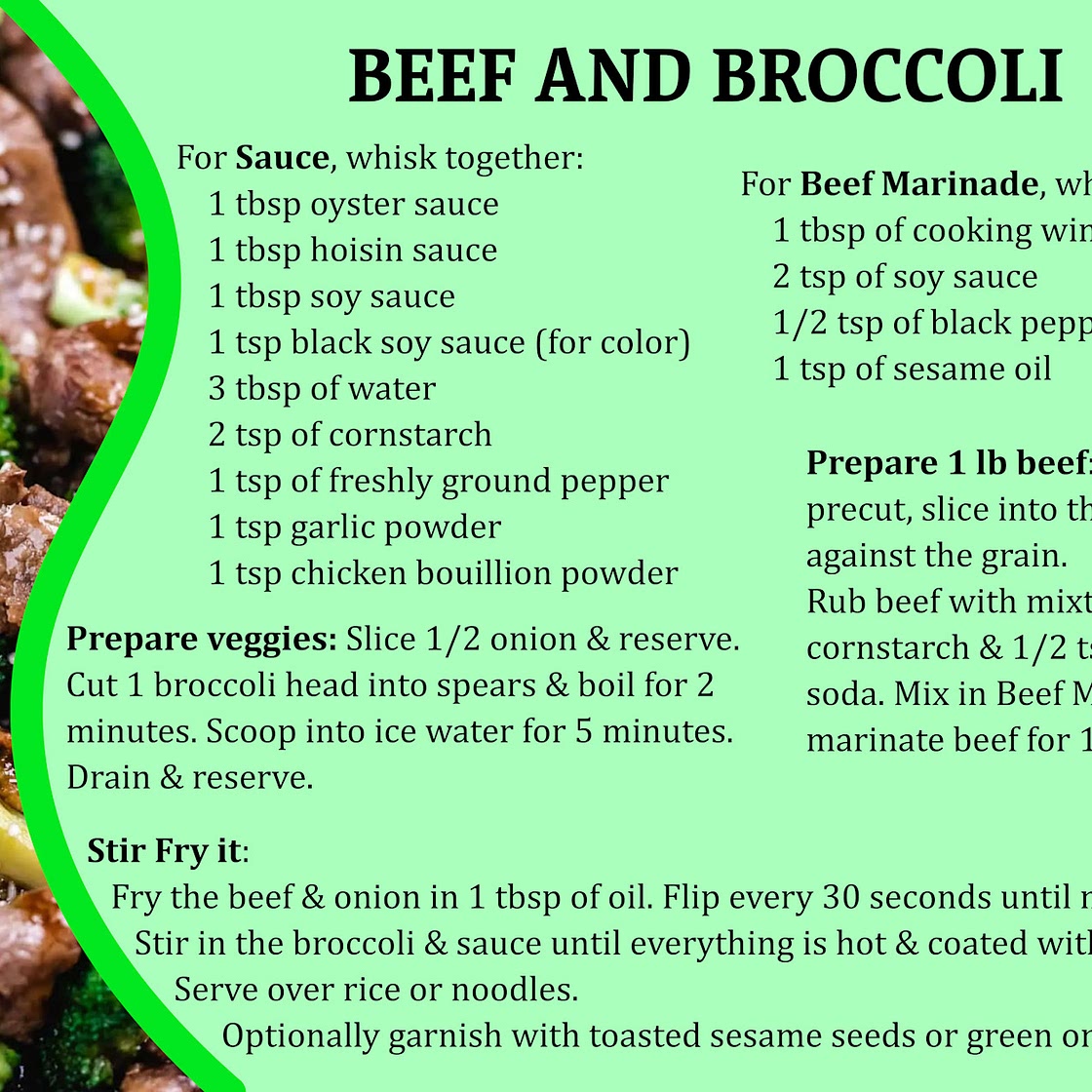 Beef and Brocculi