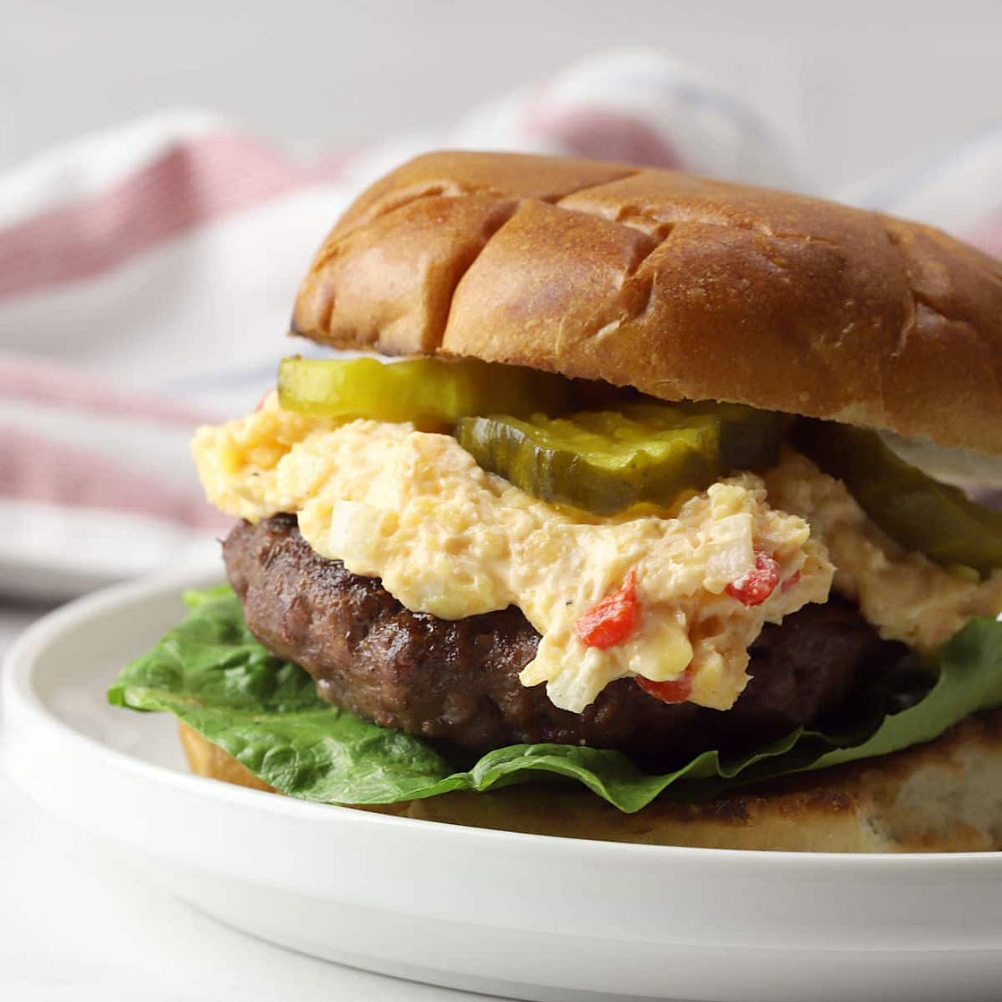Grilled Bison Burgers with Pimento Cheese