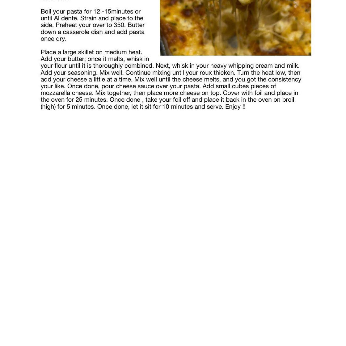 Extra creamy mac and cheese