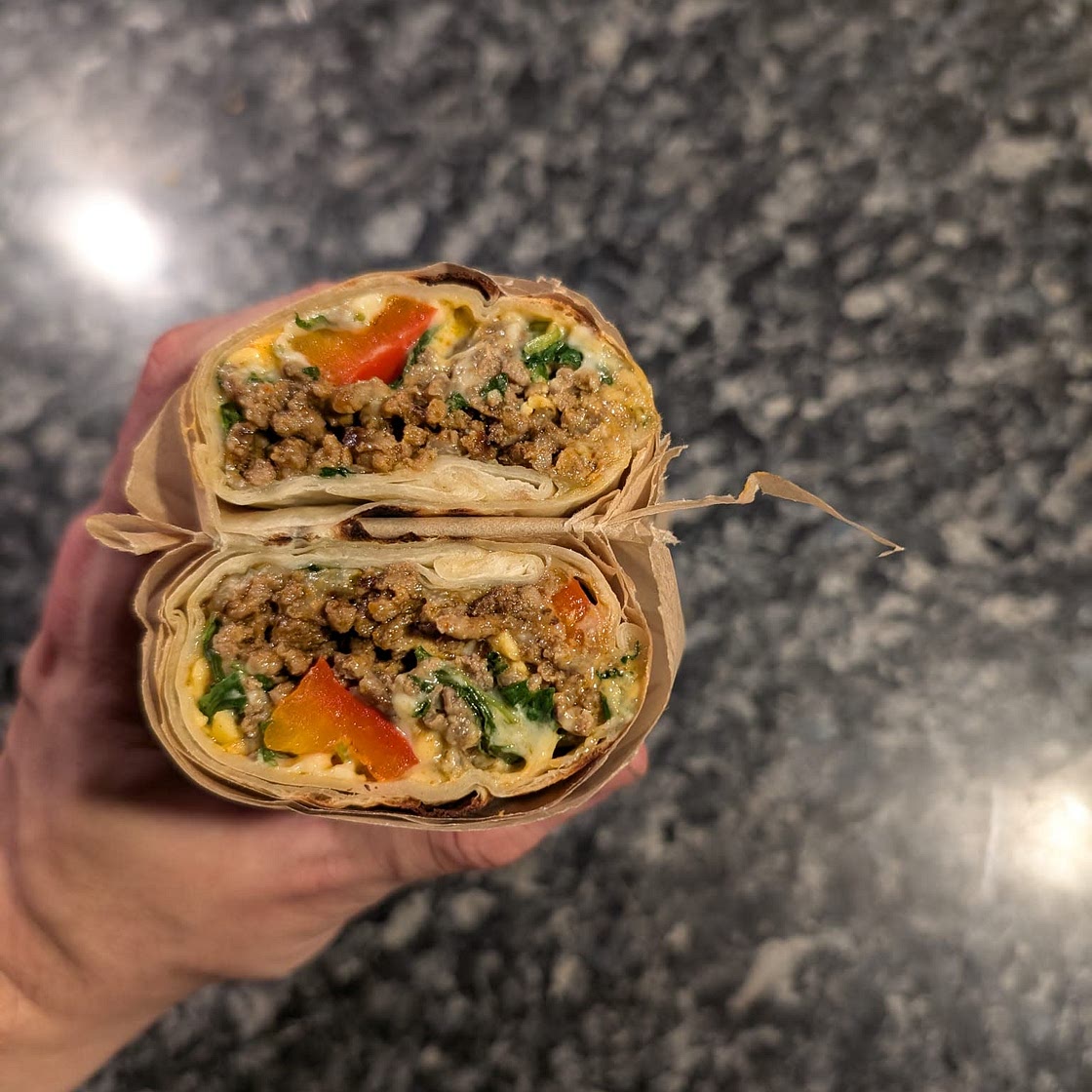 Taco seasoned beef wrap