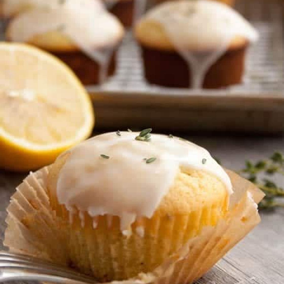 Olive Oil Cupcakes with Rosemary Frosting