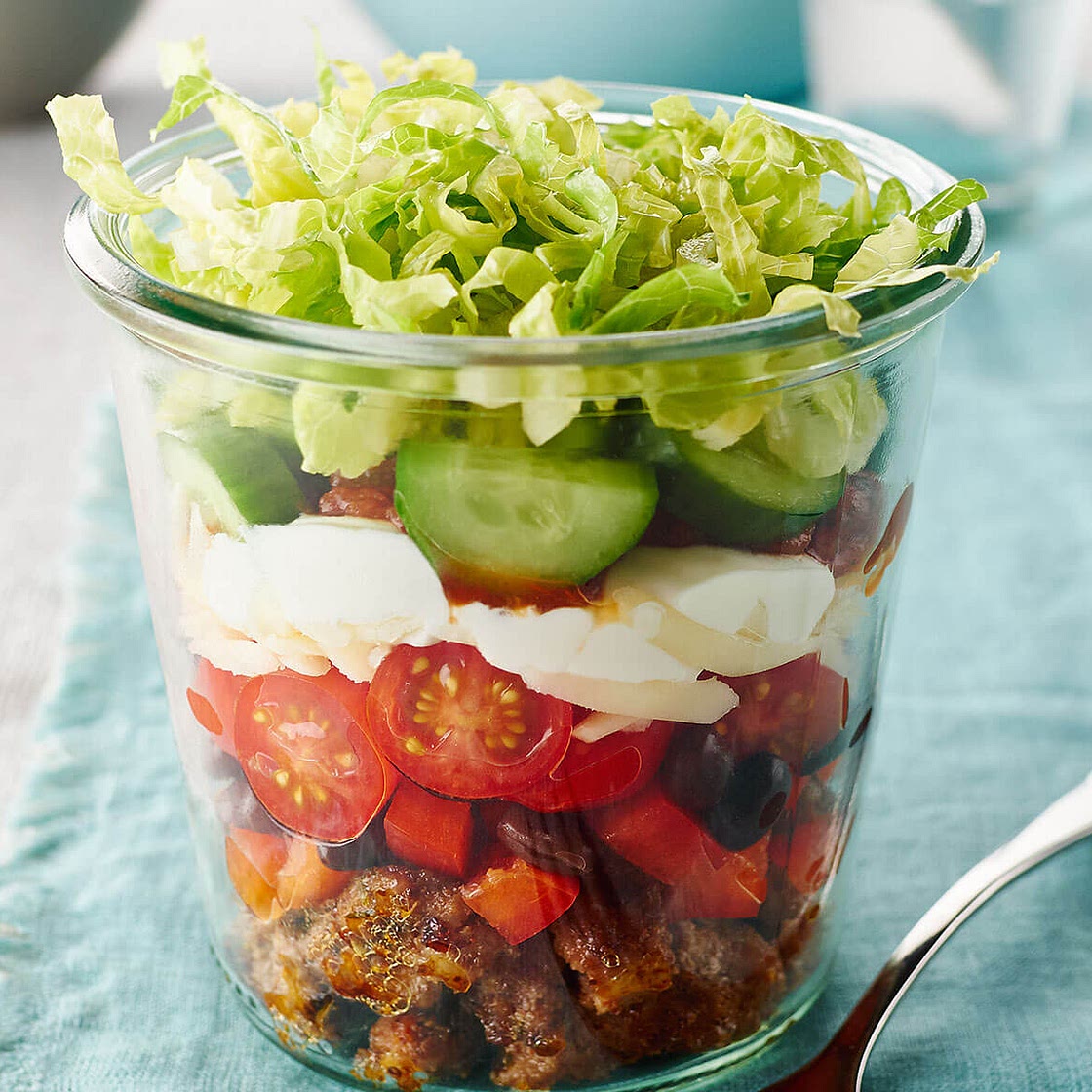 Taco Chicken Salad in a Jar