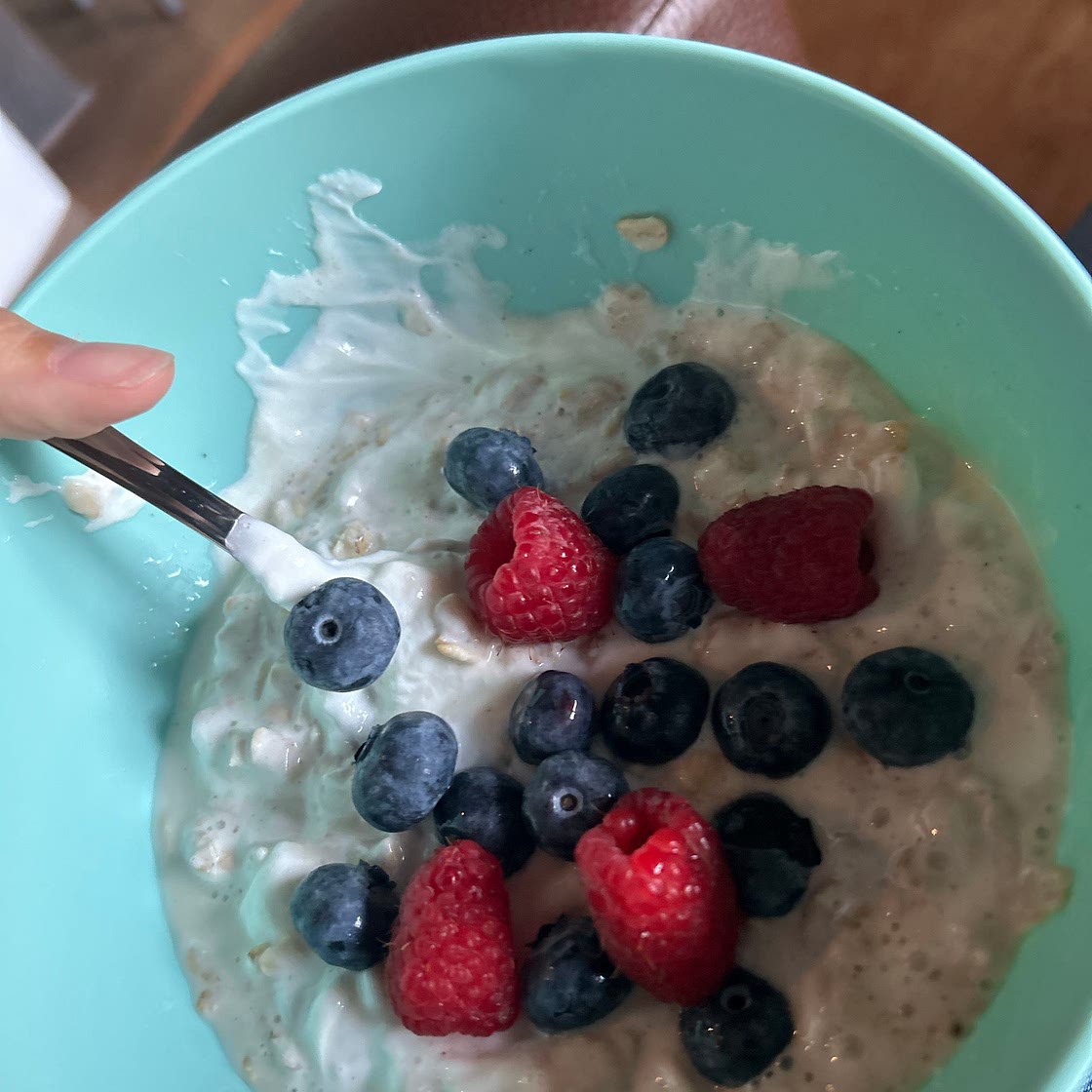Overnight oats and Greek Yogurt bowl