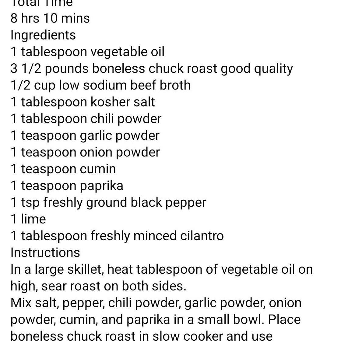 Slow Cooker Barbacoa Recipe