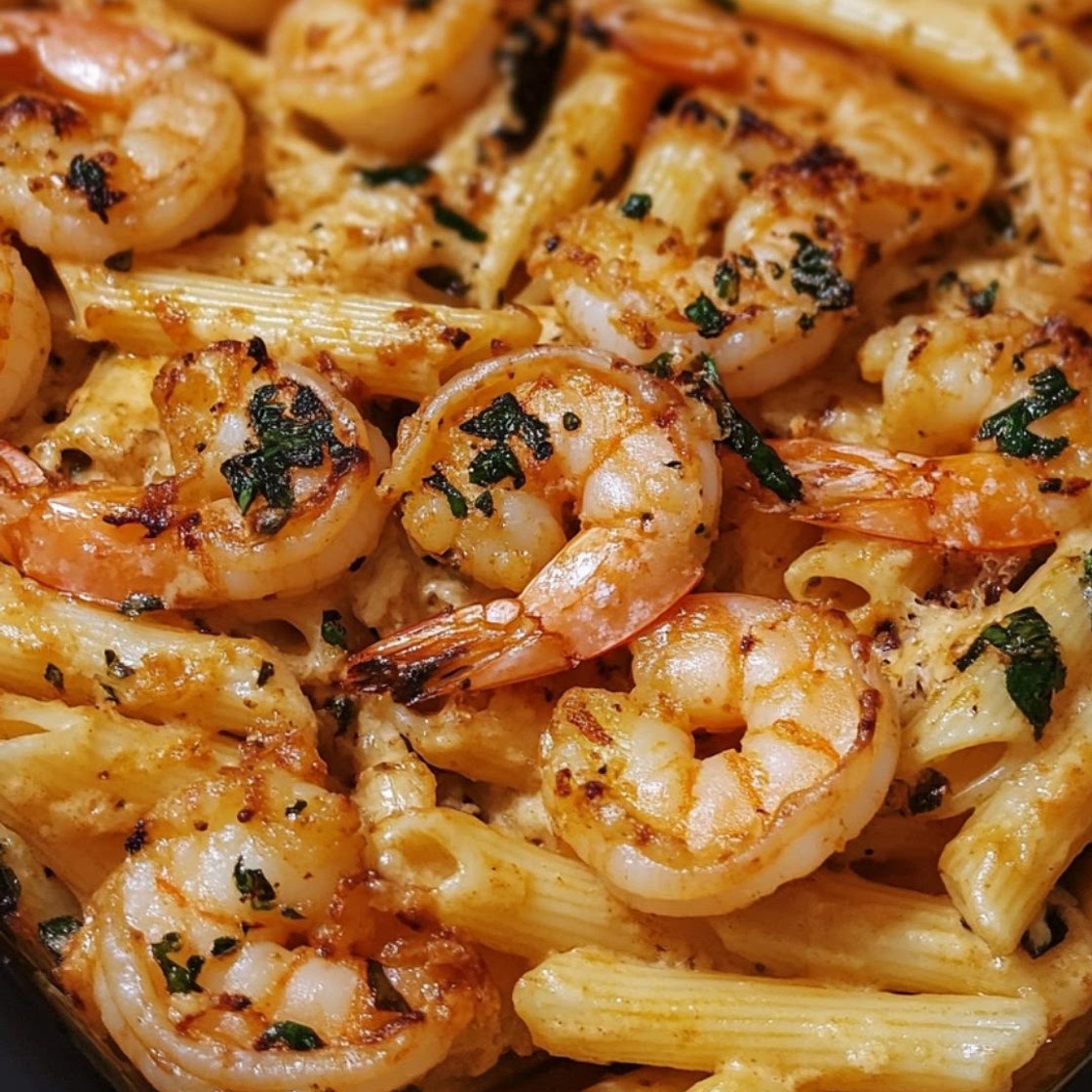 Garlic Shrimp Pasta Bake