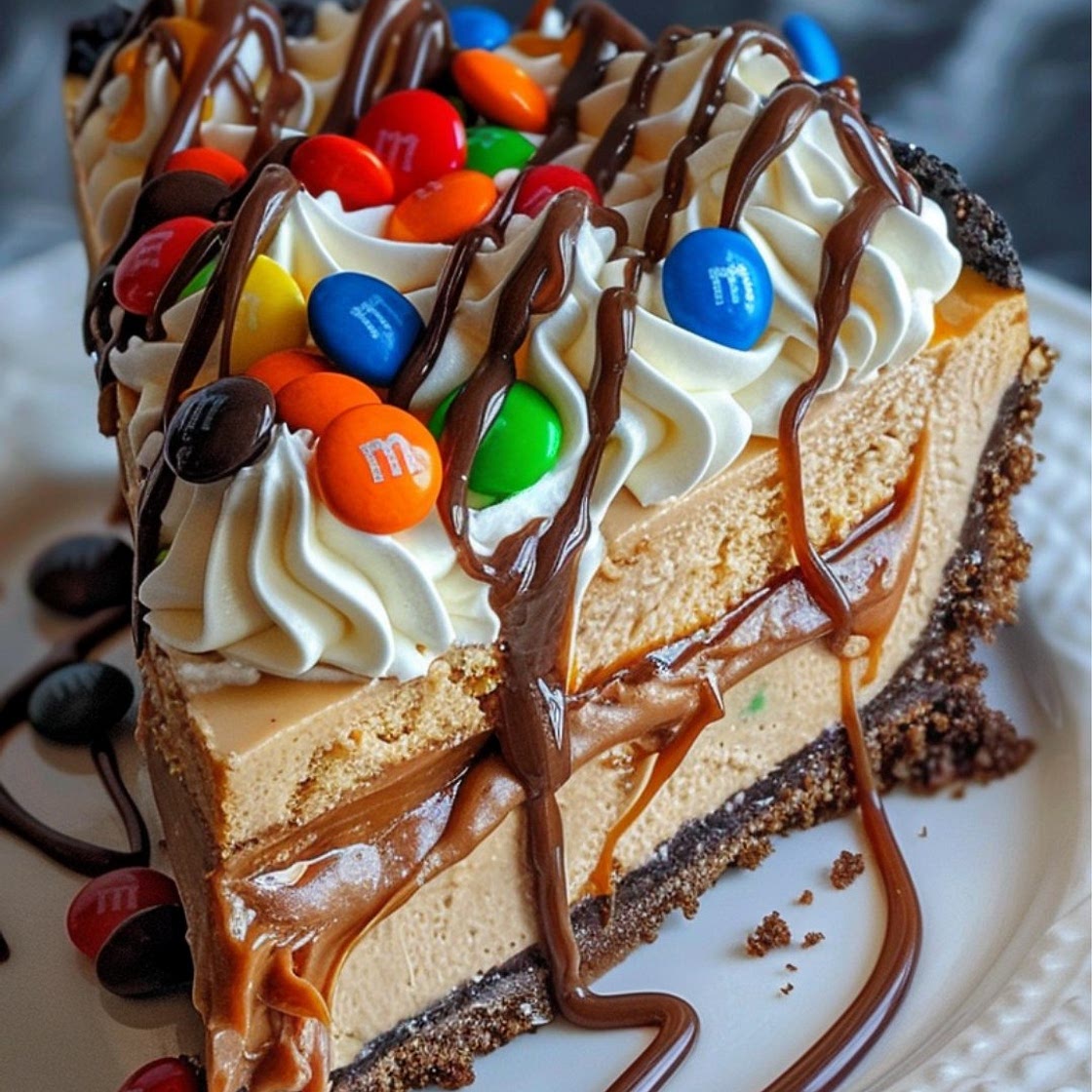 Giant Reese's Peanut Butter Pie with M&M's