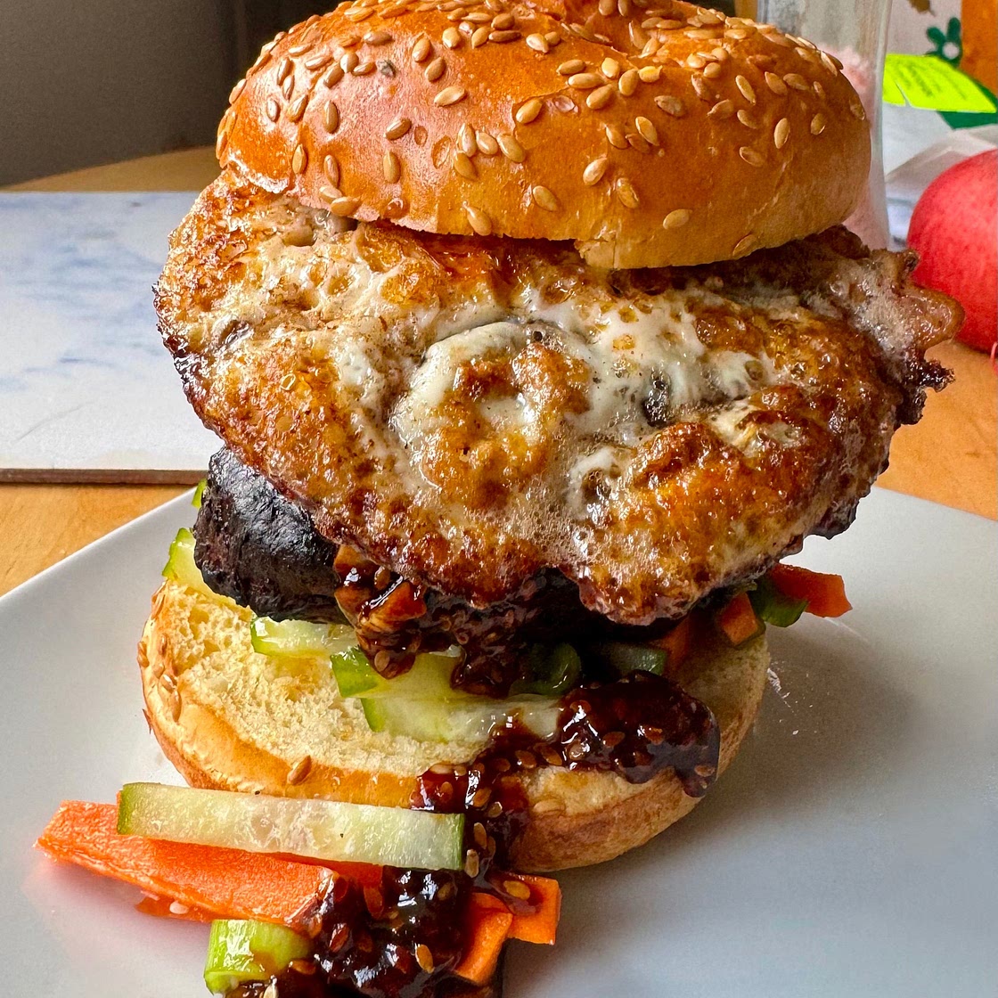 Sticky Hoisin Duck Burgers