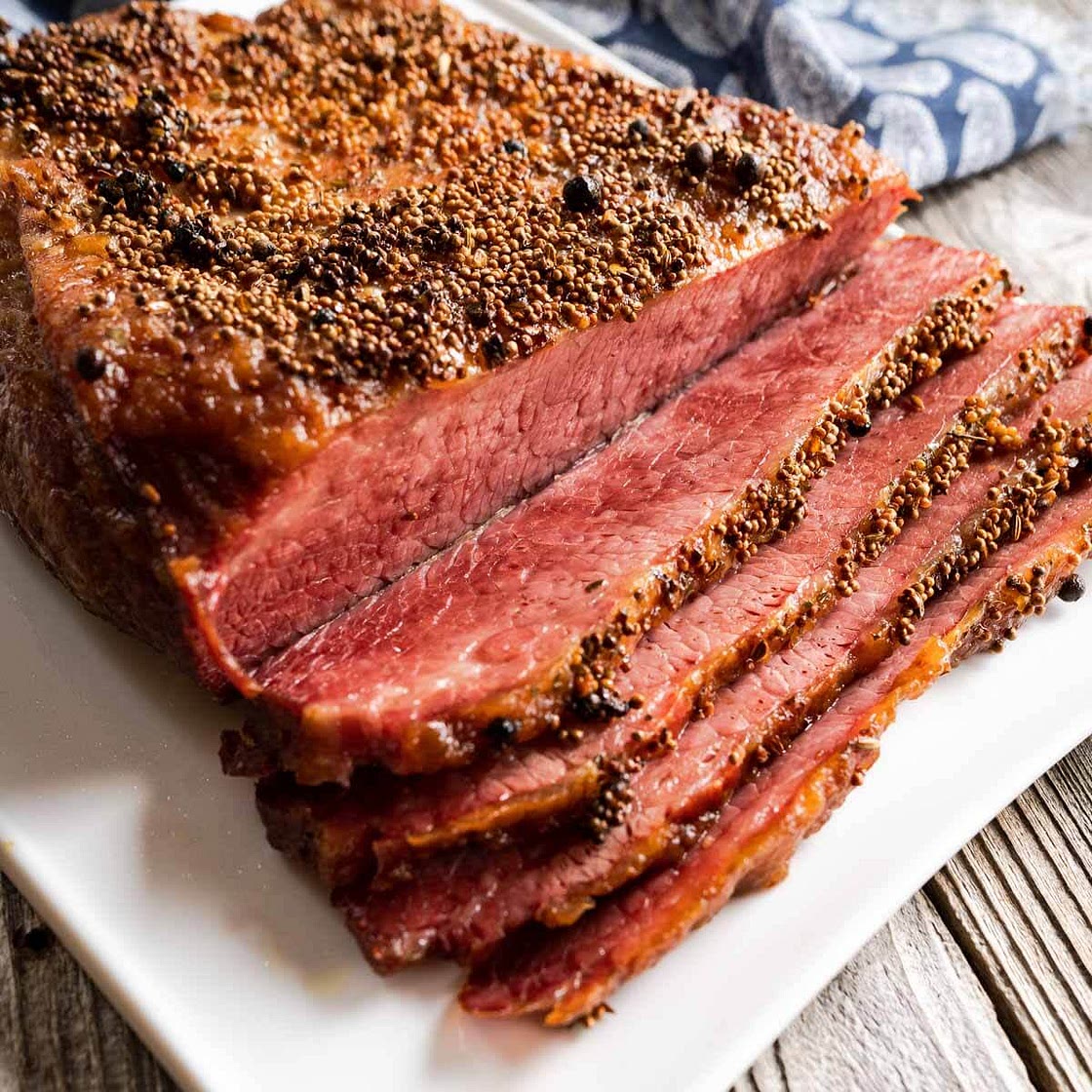 White truffle and honey garlic rub beef brisket