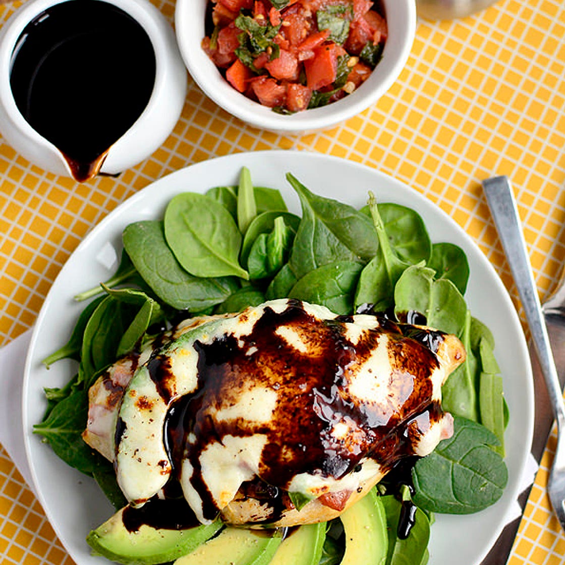 Avocado, Mozzarella and Bruschetta Chicken