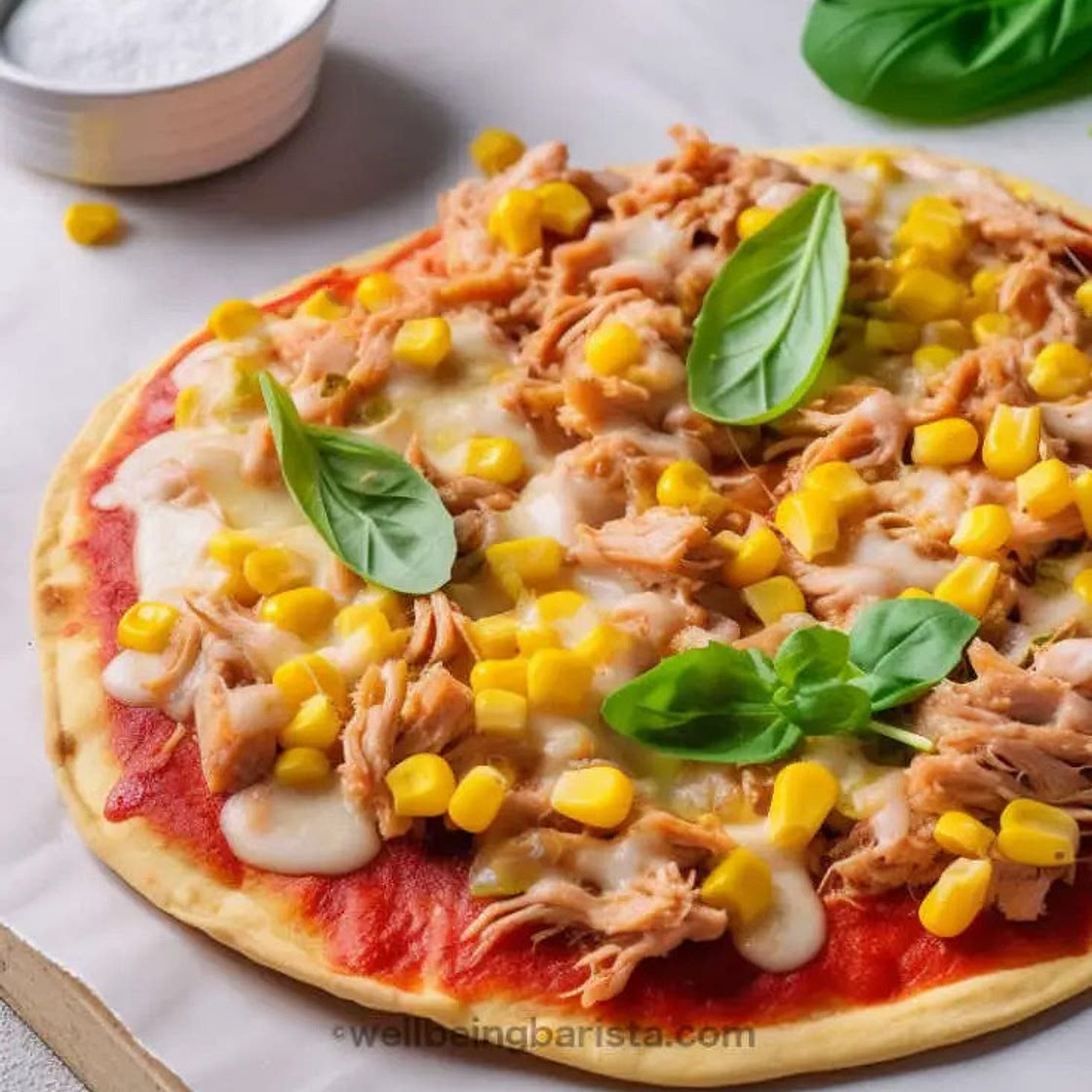 Low Carb Tortilla Pizza with Tuna and Sweetcorn