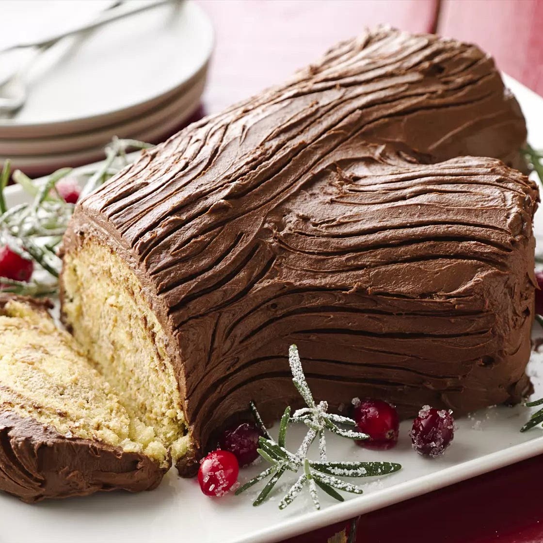 Bûche de Noël with Buttercream Frosting