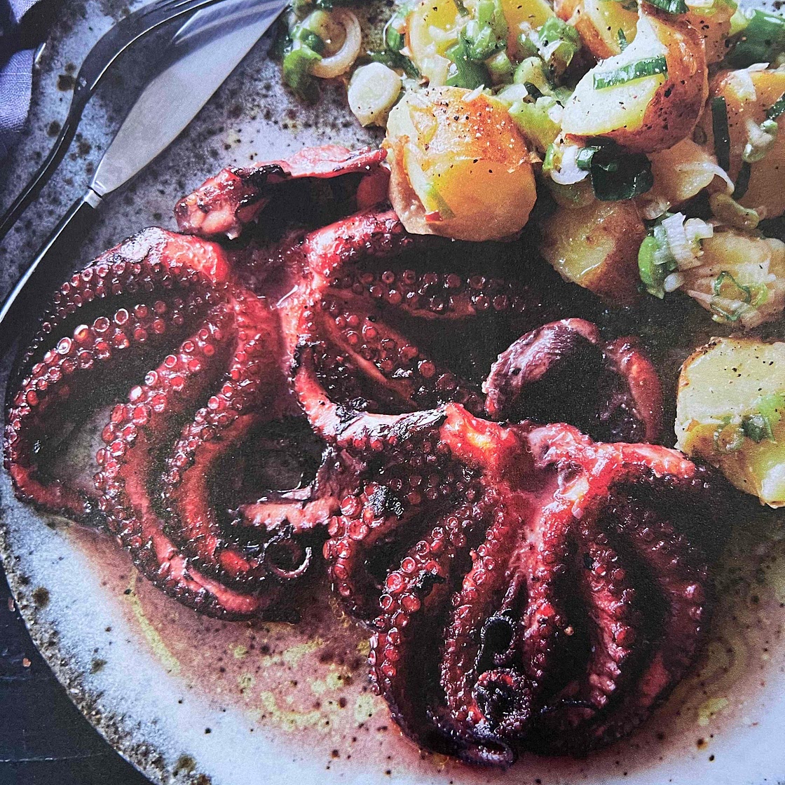 Grilled baby octopus with potato salad