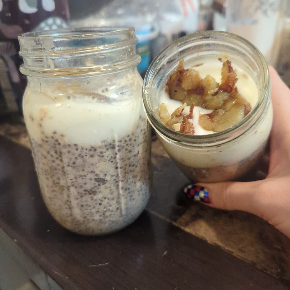 Caramelized Banana Bread Pudding Overnight Oats (vegan & gluten free)