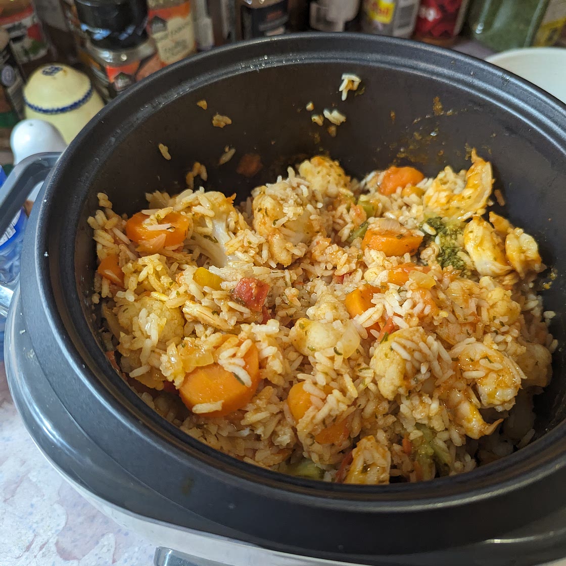 Tilapia tomato shrimp rice