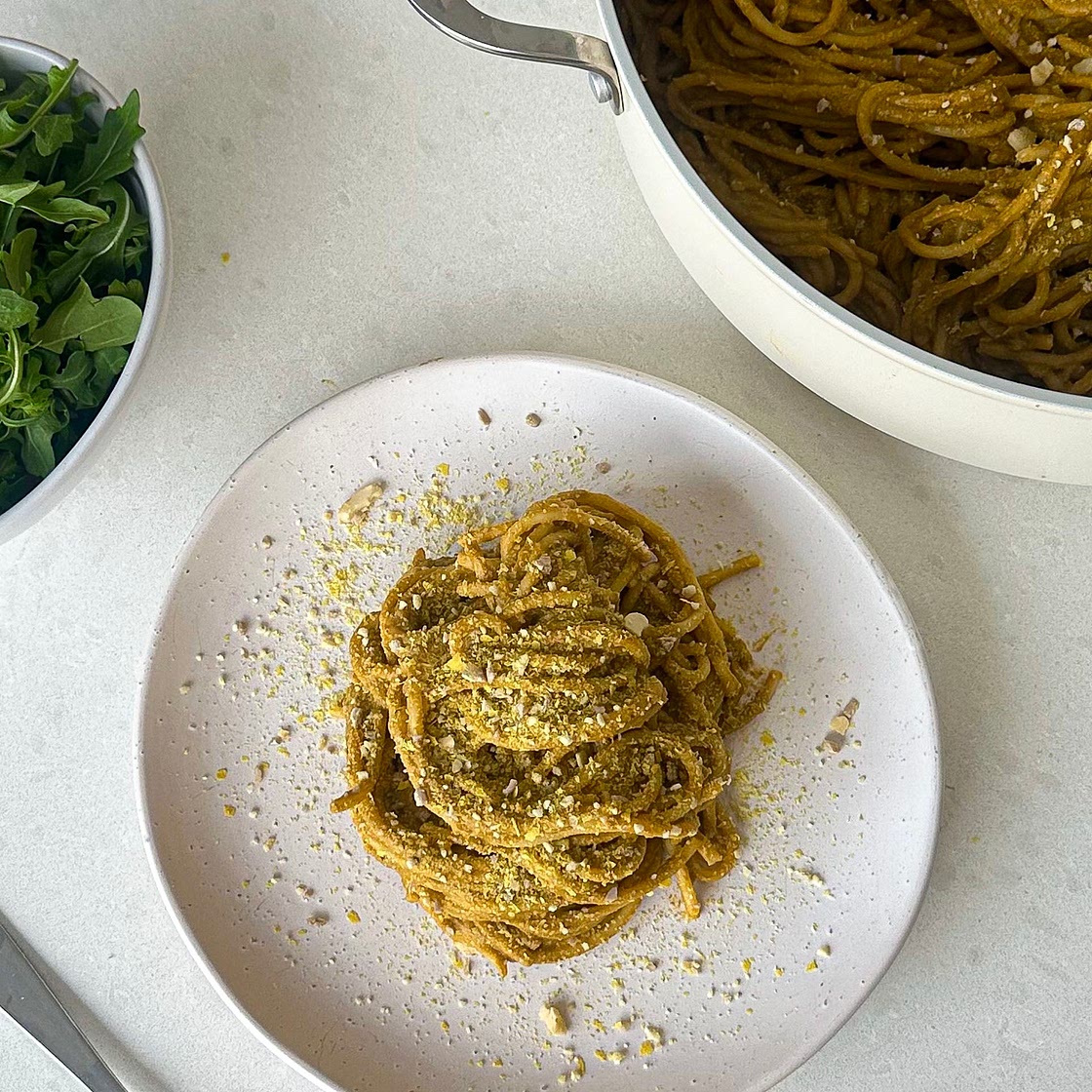 Leftover veggie pasta 
