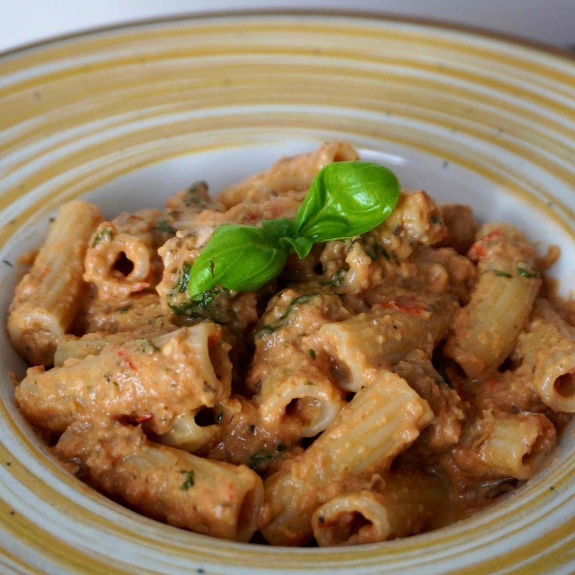 Hähnchen Auberginen Pasta