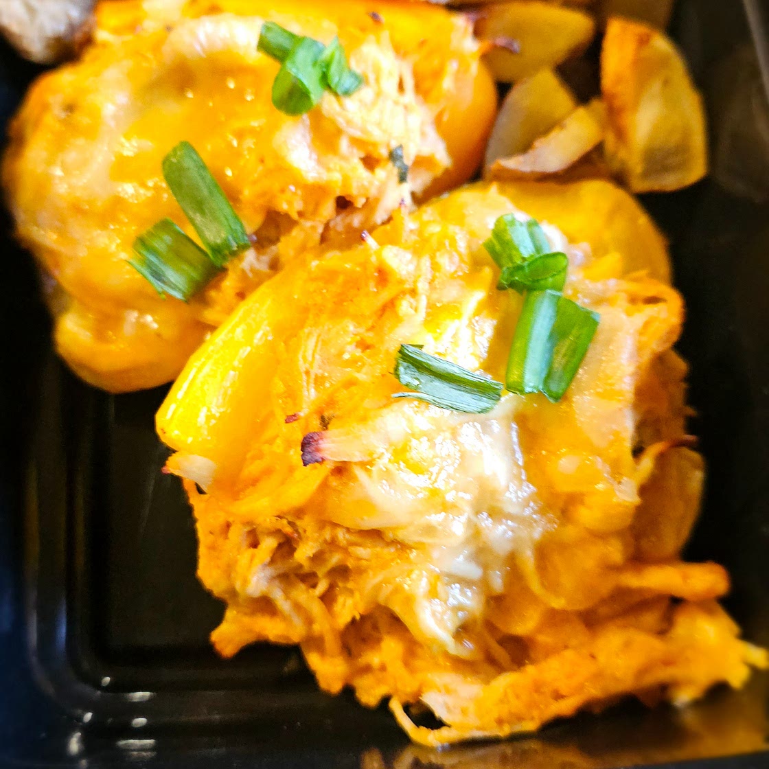 Buffalo chicken stuffed bell peppers