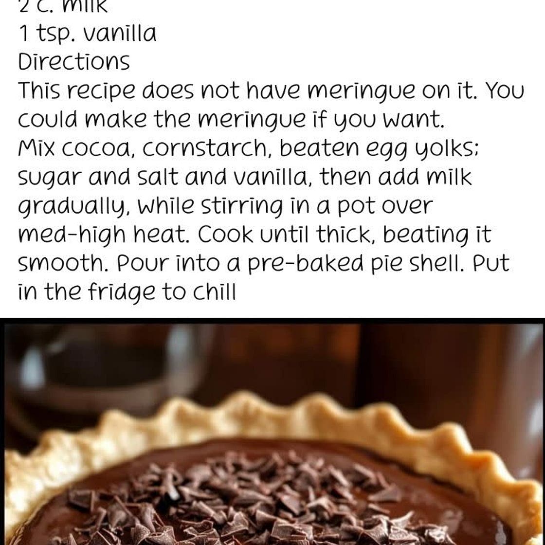 Grandma's chocolate pie