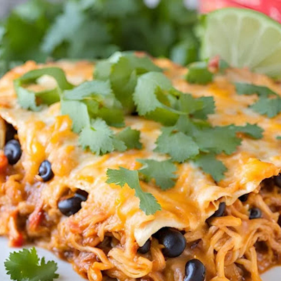 Crockpot Chicken Enchilada Casserole - Easy Weeknight Dinner