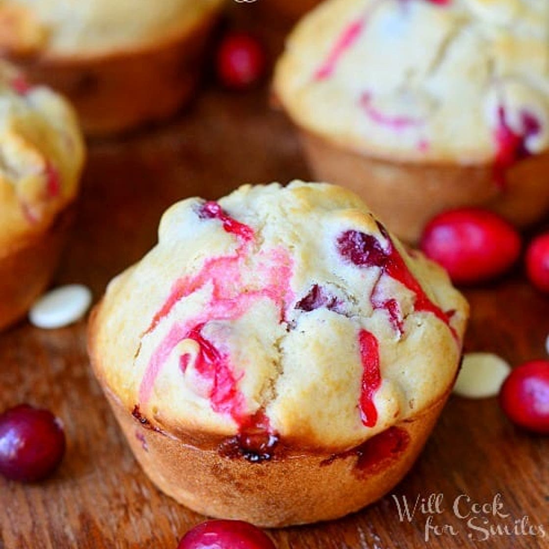 Cranberry White Chocolate Chip Muffins