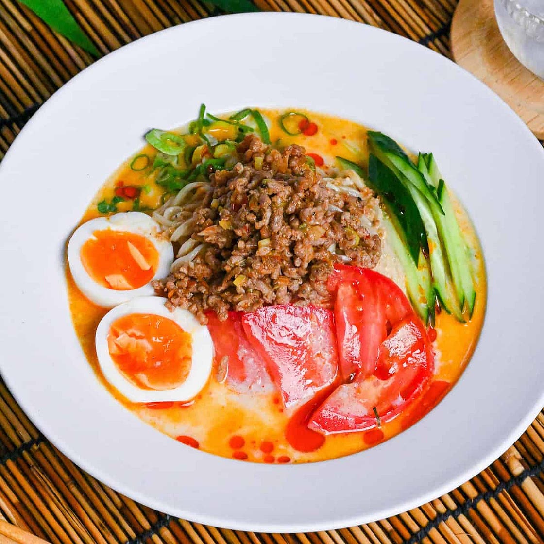 Hiyashi Tantanmen (Chilled Spicy Ramen)