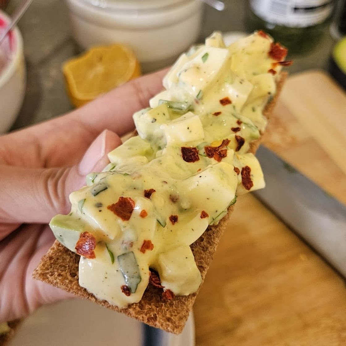 Chopped Egg Breakfast Crisp Breads