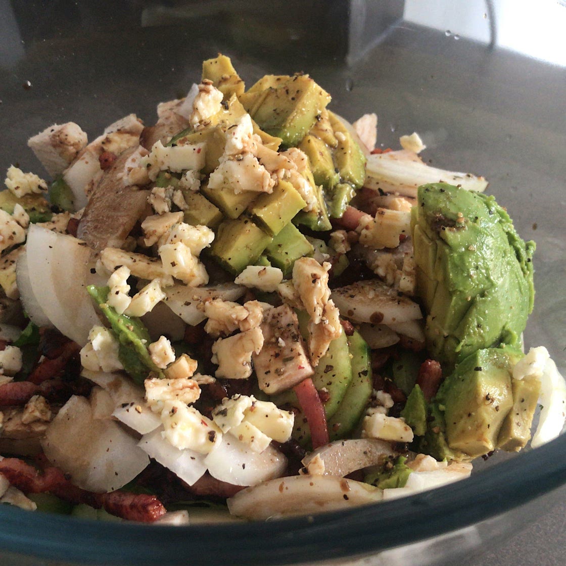 Lane’s chicken, bacon, avocado, onion & Gorgonzola salad