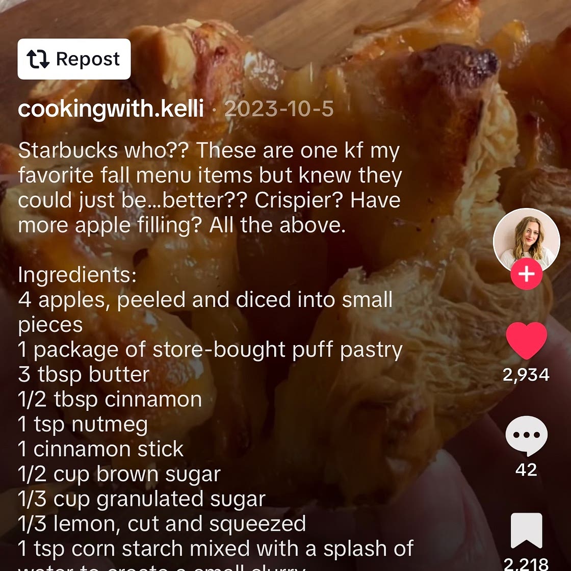 Baked apple croissants 