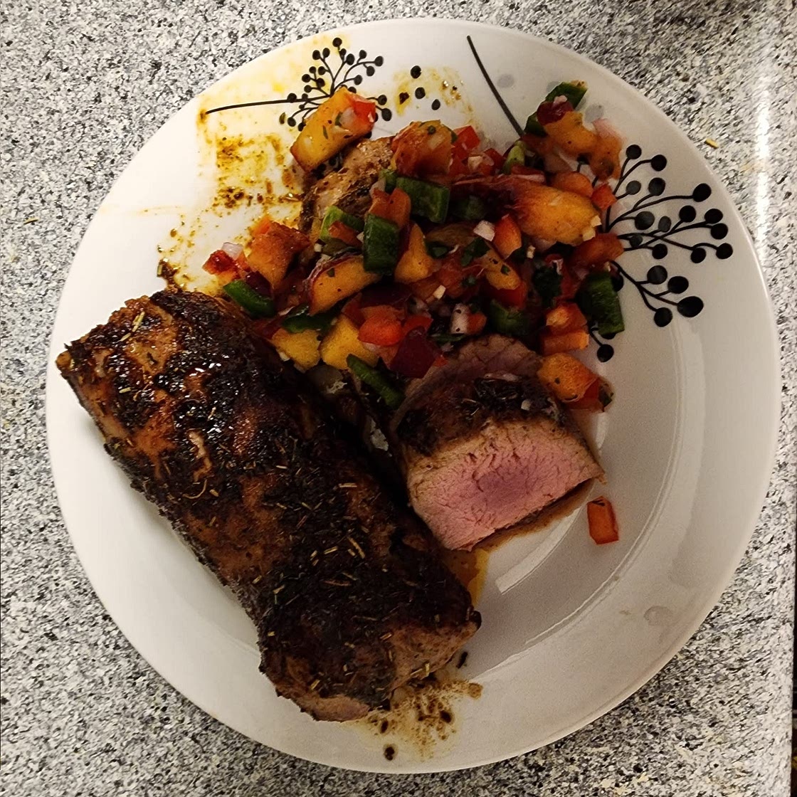 Caribbean-Spiced Pork Tenderloin with Peach Salsa