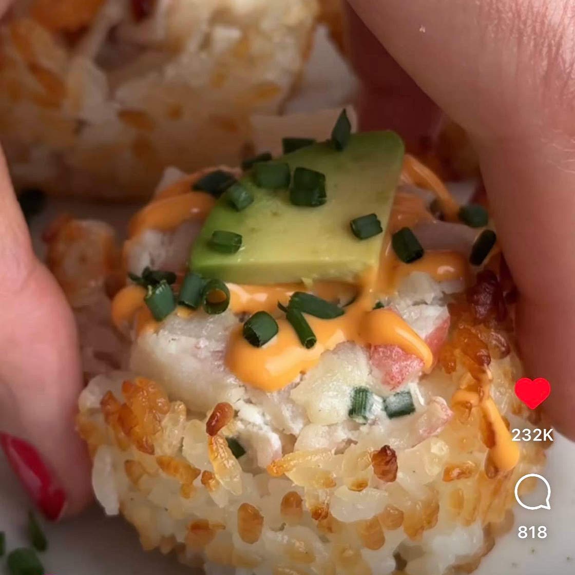 Crispy Sushi Crab Rangoon Cups