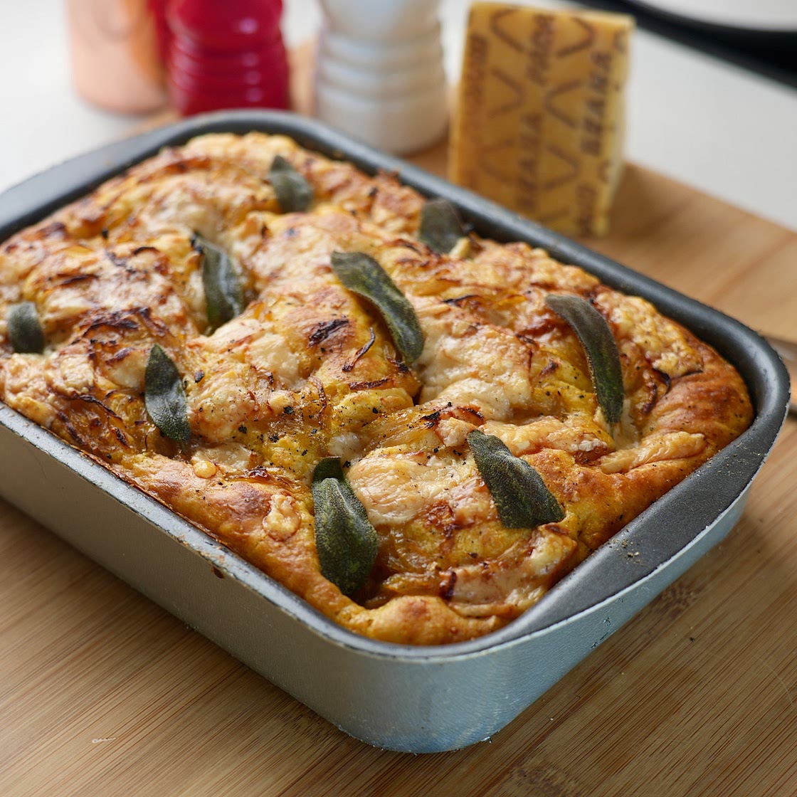 ITALIANO - Focaccia con patate dolci, cipolla e salvia