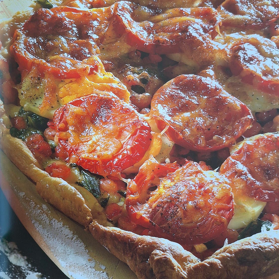 Pizza met spinazie en garnalen