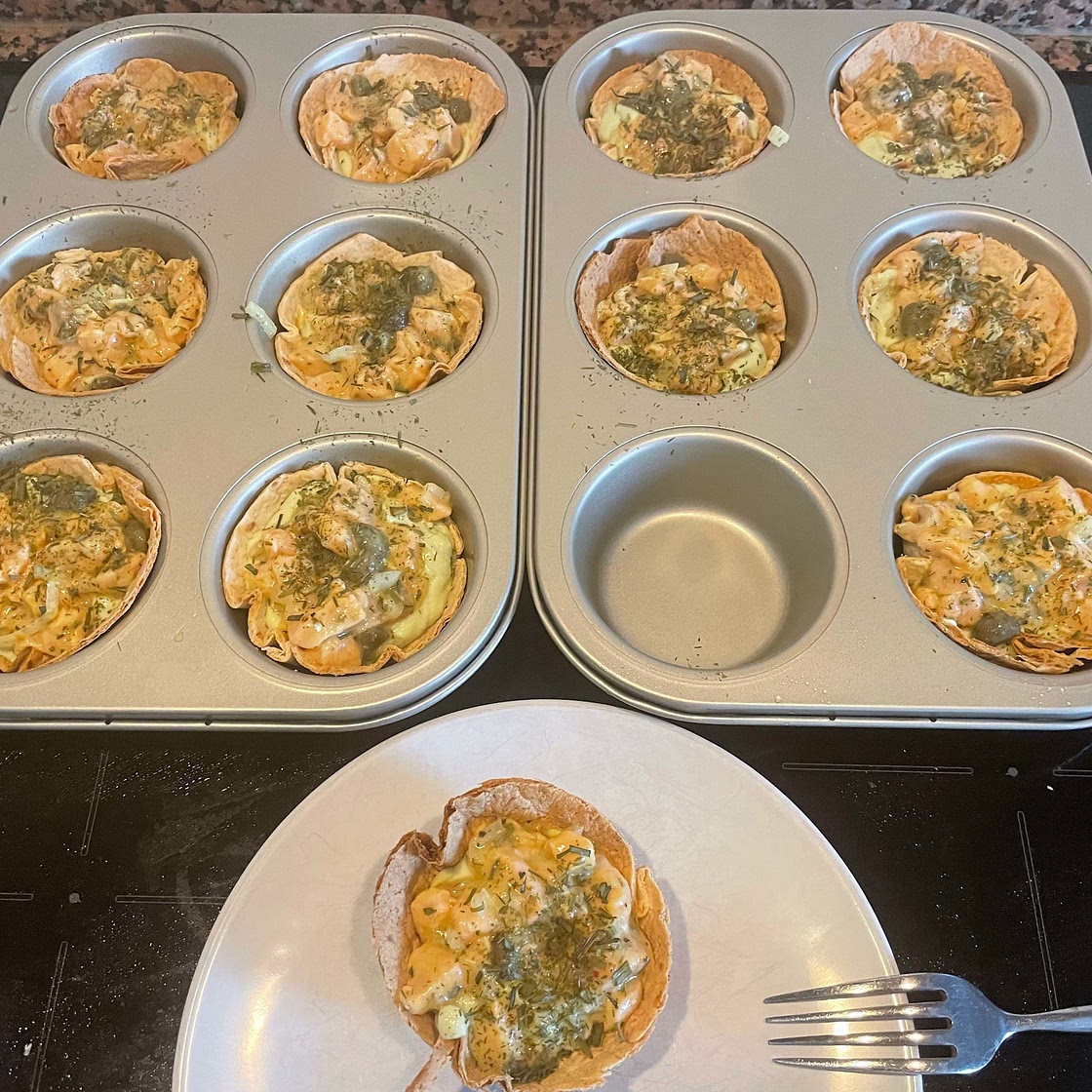 Tortilla Cups with Salmon Tartare and Avocado Mousse