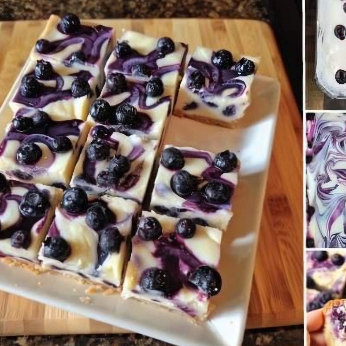 Keto No-Bake Blueberry Cheesecake Bars