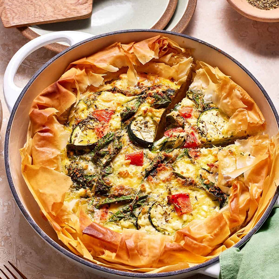 High Protein Mixed Veggie Phyllo Quiche
