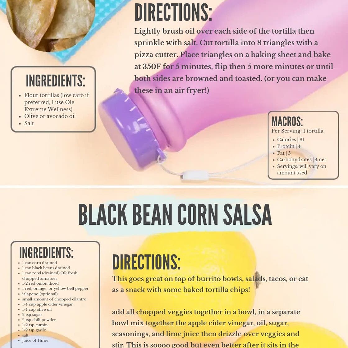 Black bean corn salsa 139 cal high fibre *