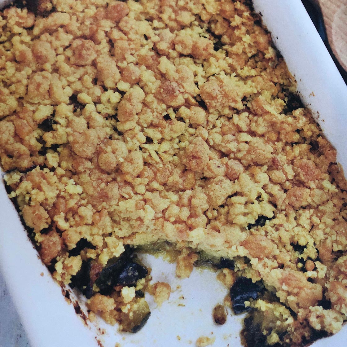 Crumble courgettes et aubergines