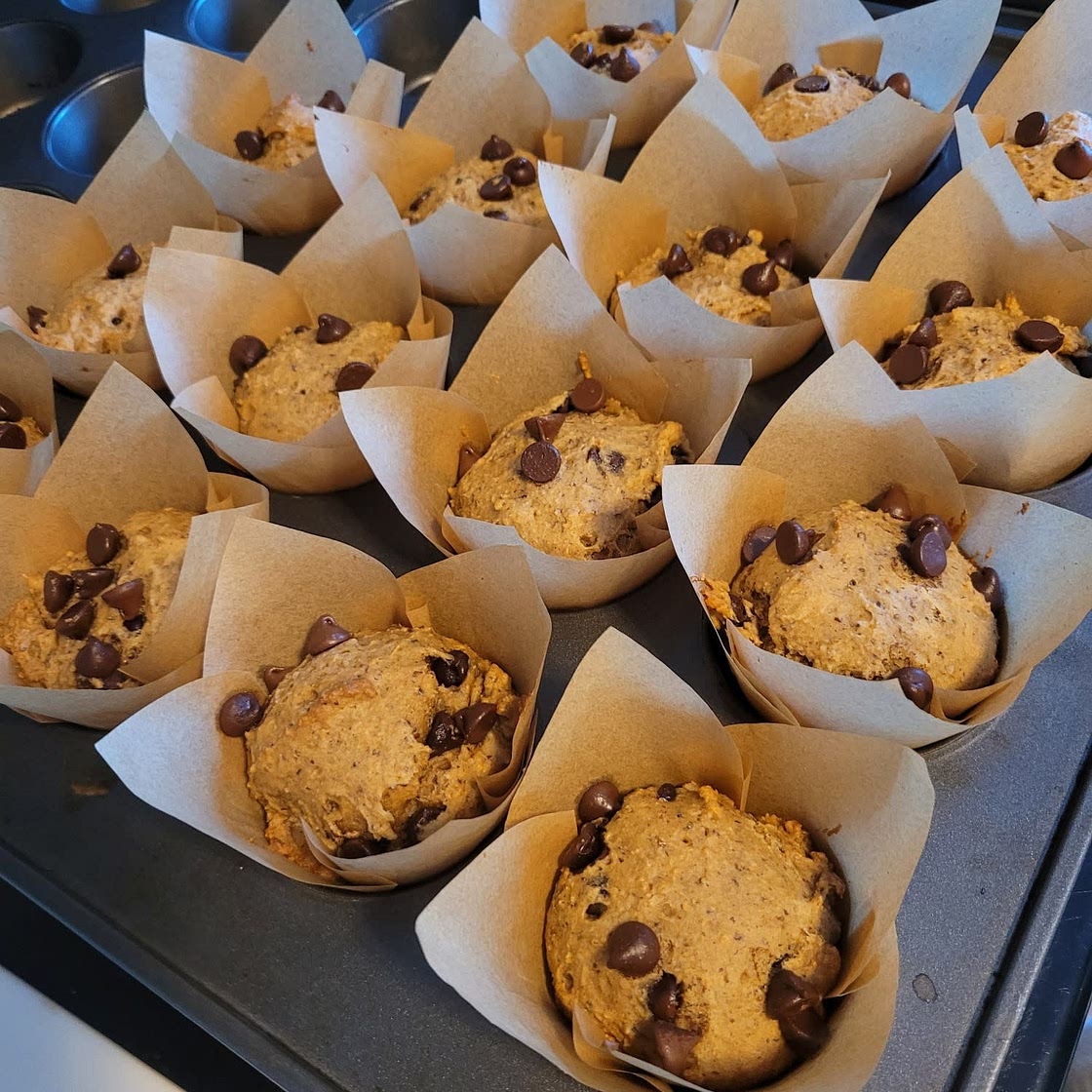 Apple lentil muffins