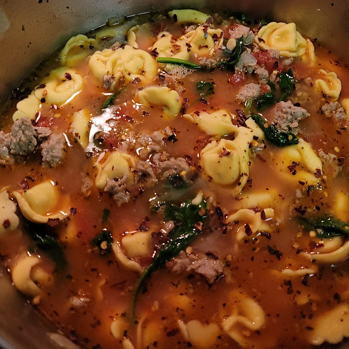 Rustic Italian Tortellini Soup