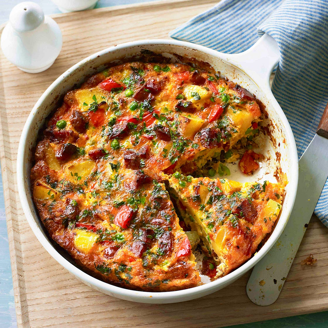 Chorizo potato frittata 