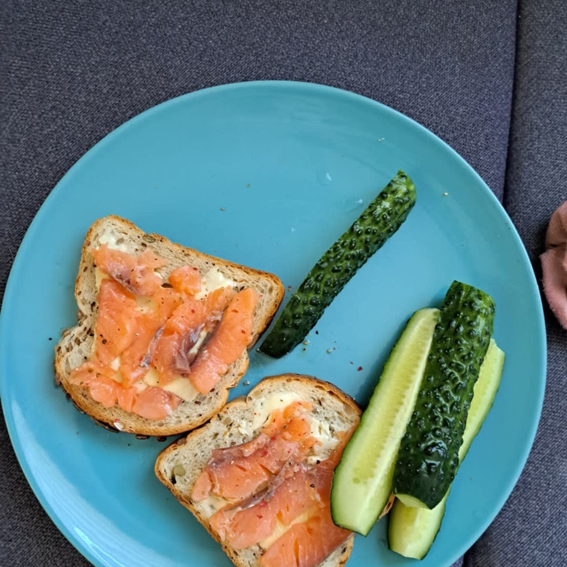 Sandwich with salmon