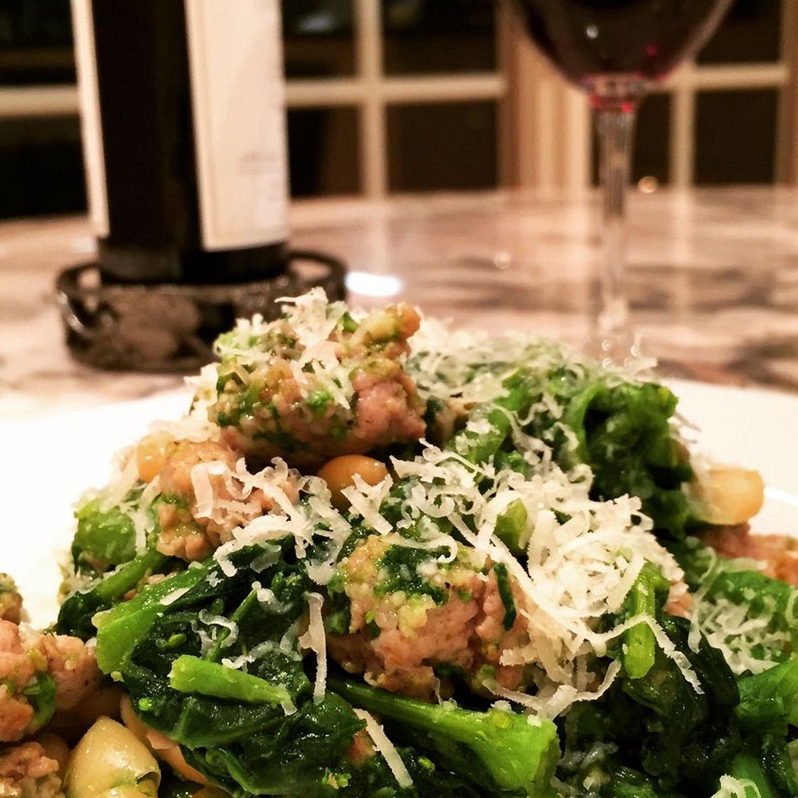 Broccoli Rabe, Sausage and Cannellini Beans