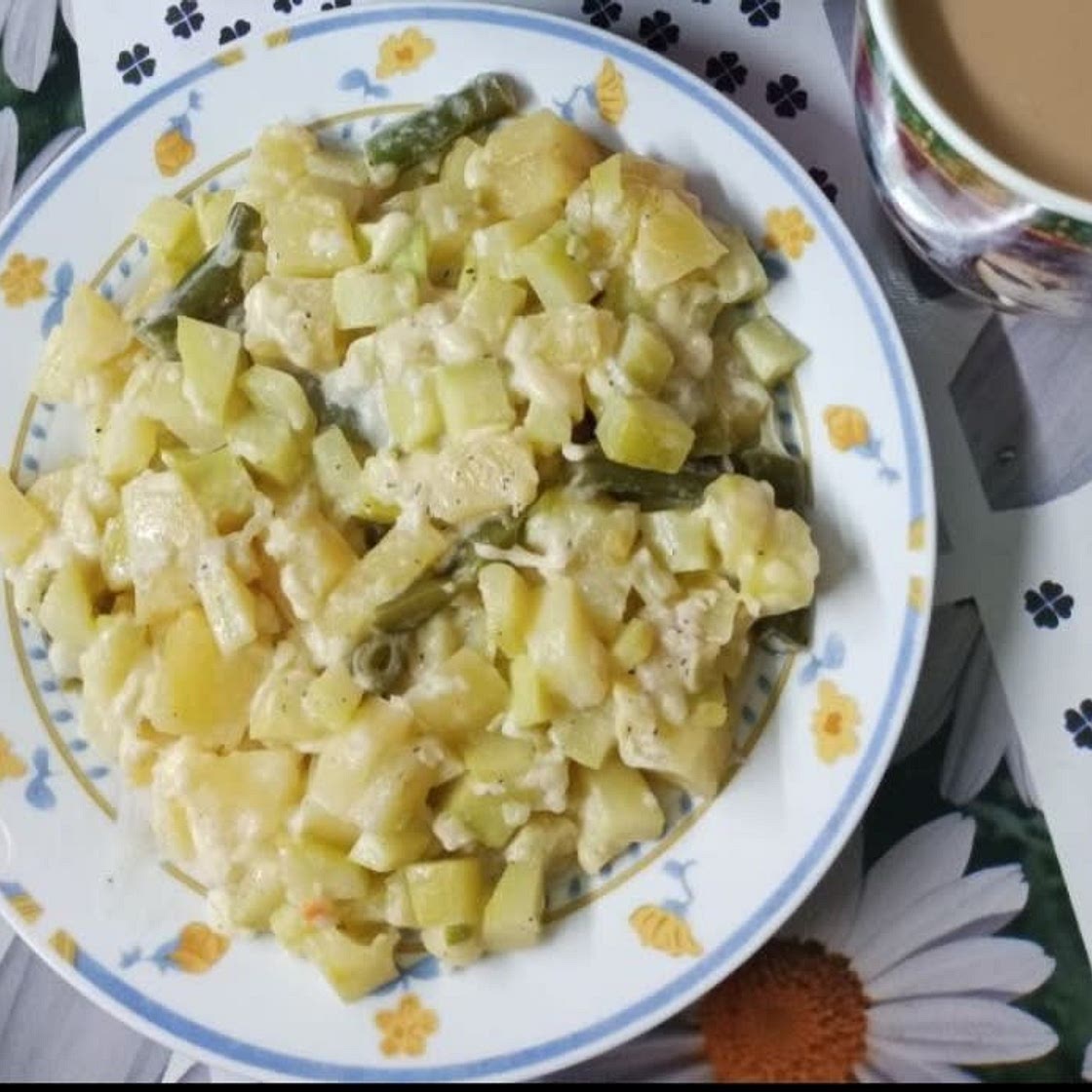 Лёгкий ужин с кабачком и картофелем